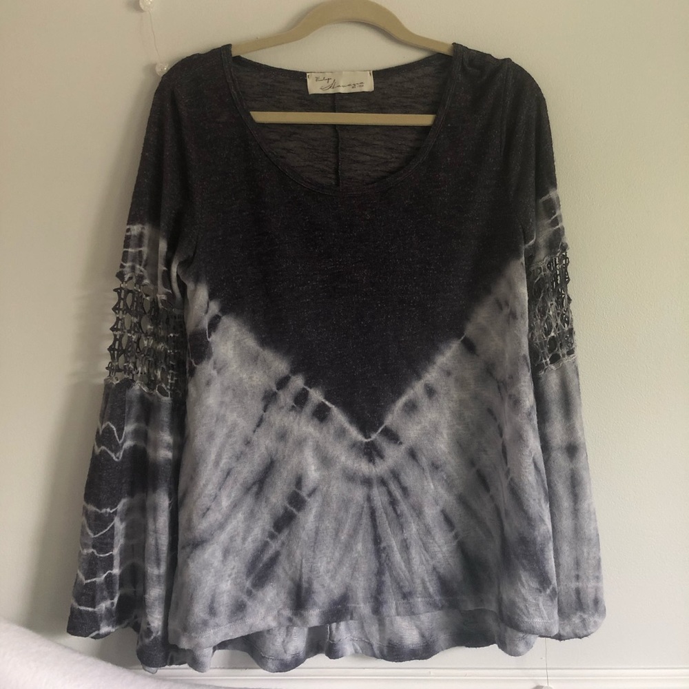 Vintage Havana Tie Dye Bell Sleeve Top